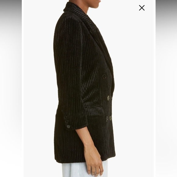 New Isabel Marant Dita Double Breasted Corduroy Ribbed Stretch Velvet Blazer 40 - Picture 3 of 16